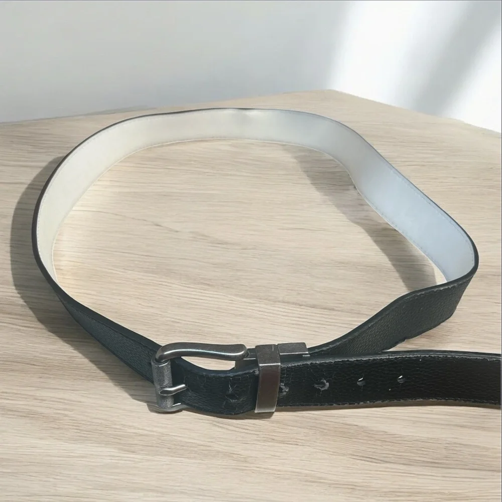 Rock & Republic Black Belt with Silver Buckle for men